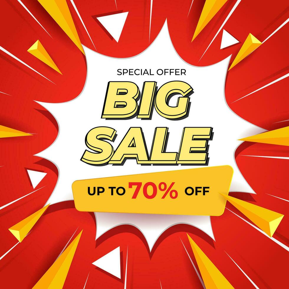 Big Sale banner template design. special offer campaign or promotion for social media and website vector