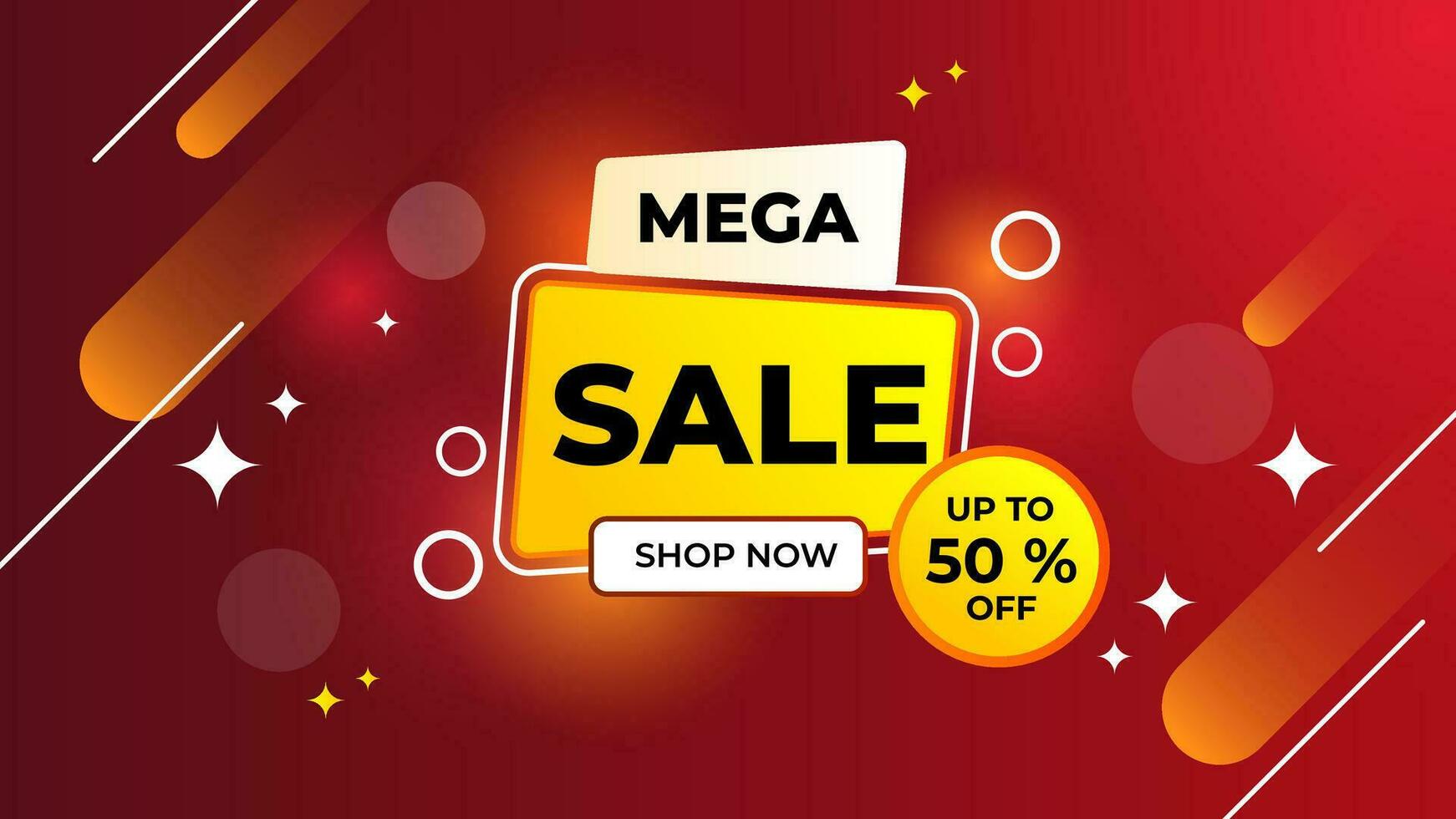 Mega Sale banner template design. special offer campaign or promotion for social media and website vector