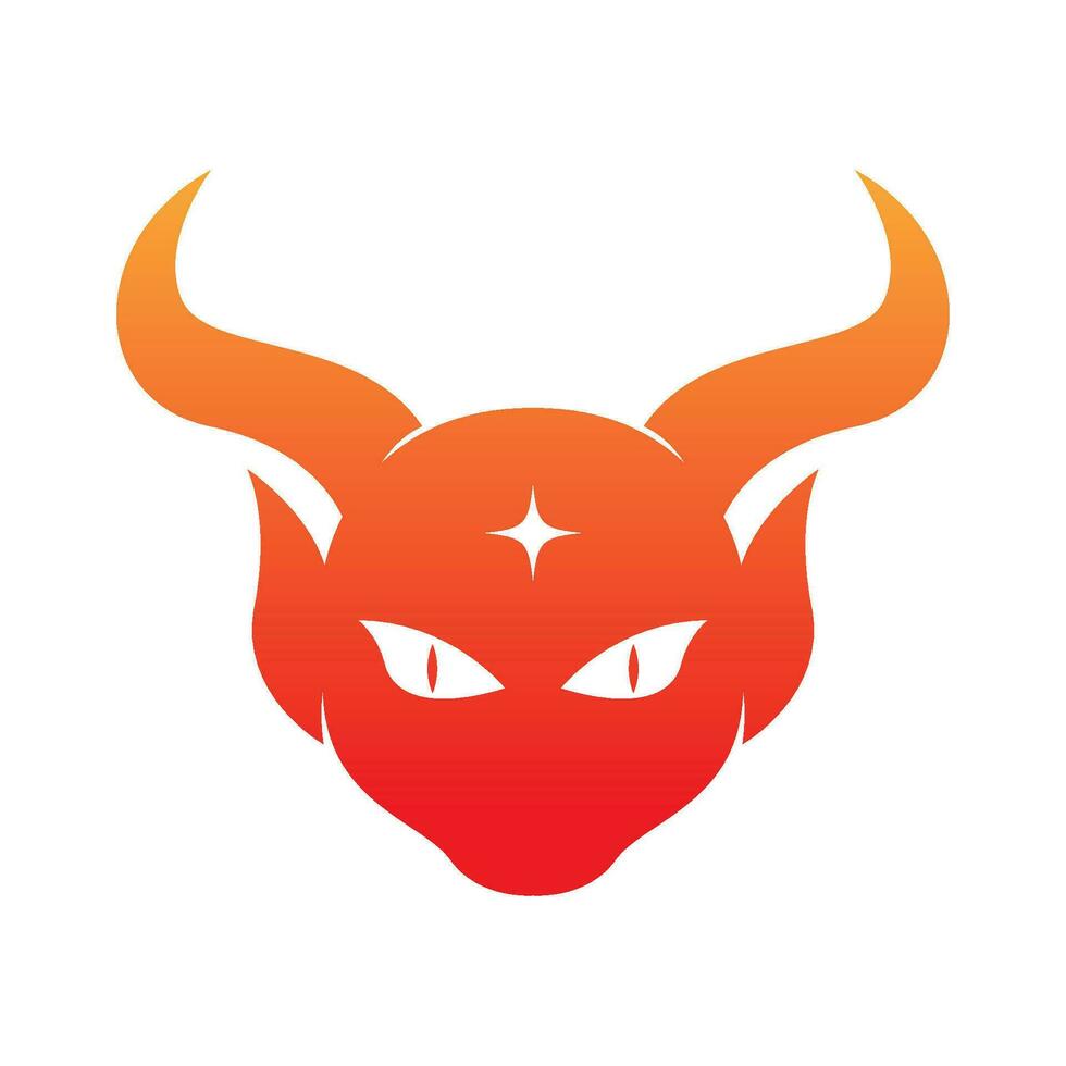 demonio logo icono diseño vector