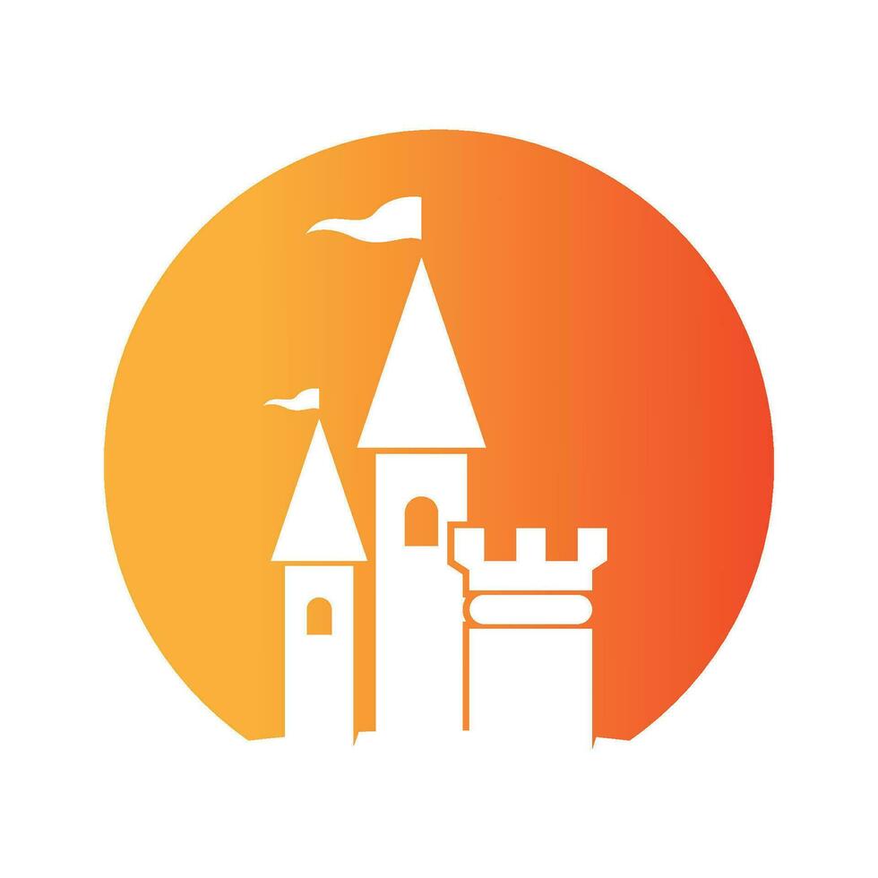 castillo logo icono diseño vector