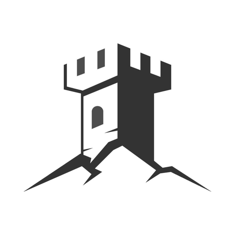 castillo logo icono diseño vector