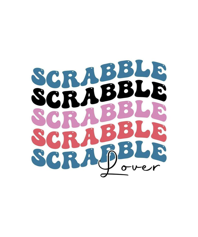 Scrabble lover retro wave t-shirt designs bundle. also for design for t-shirts, tote bags, cards, frame artwork, phone cases, bags, mugs, stickers, tumblers, prints, pillows, etc vector