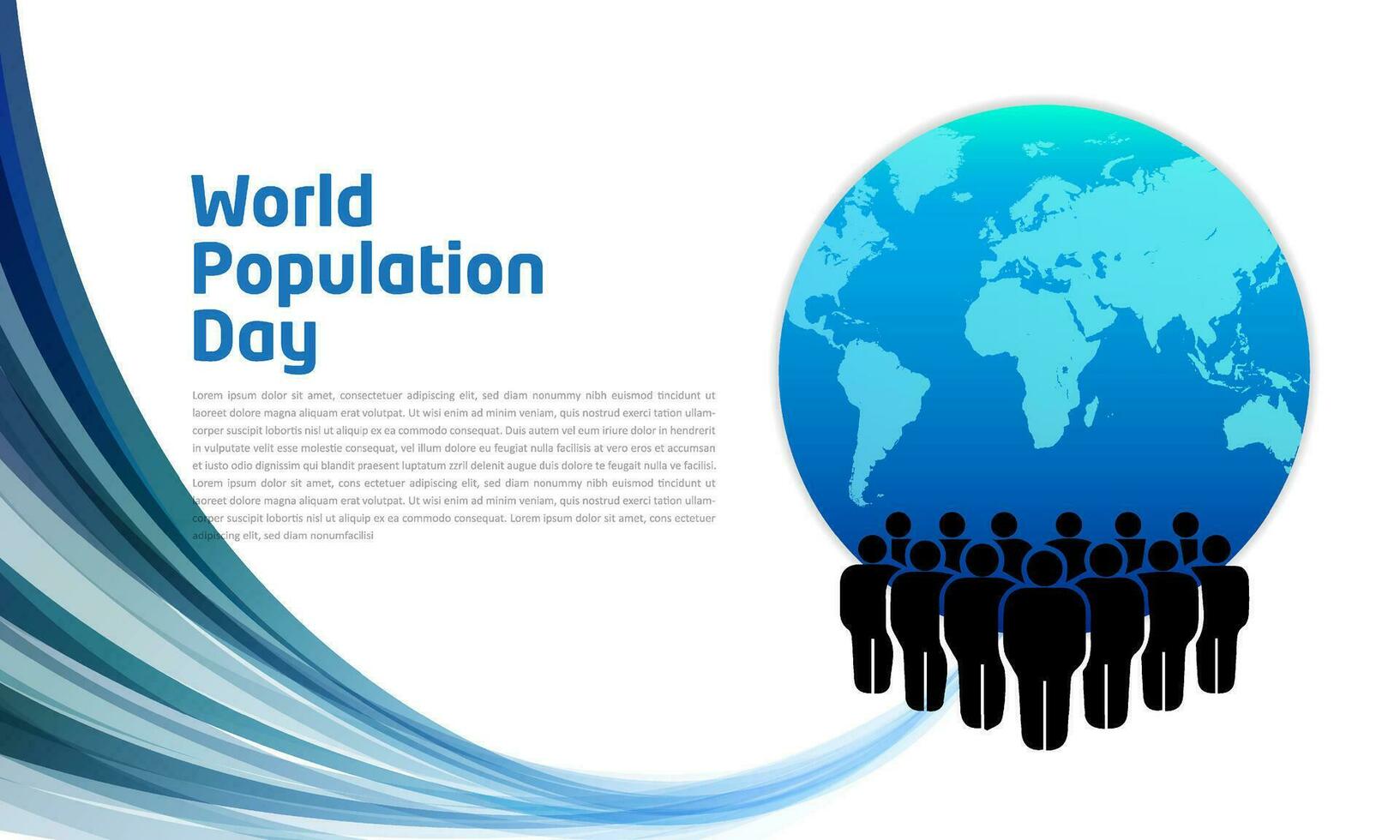 World population day banner vector. World population day background vector