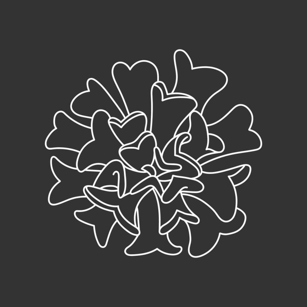 Succulent echeveria in doodle style, vector illustration. Desert flower for print and design. Outline mexican plant, graphic isolated element on chalk board background. Housplant for decor interior
