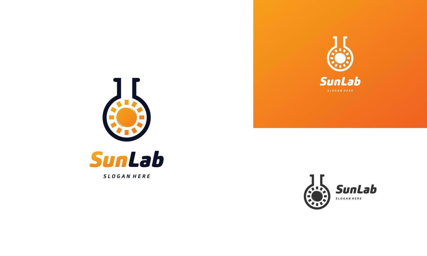 sun laboratory logo design icon template vector