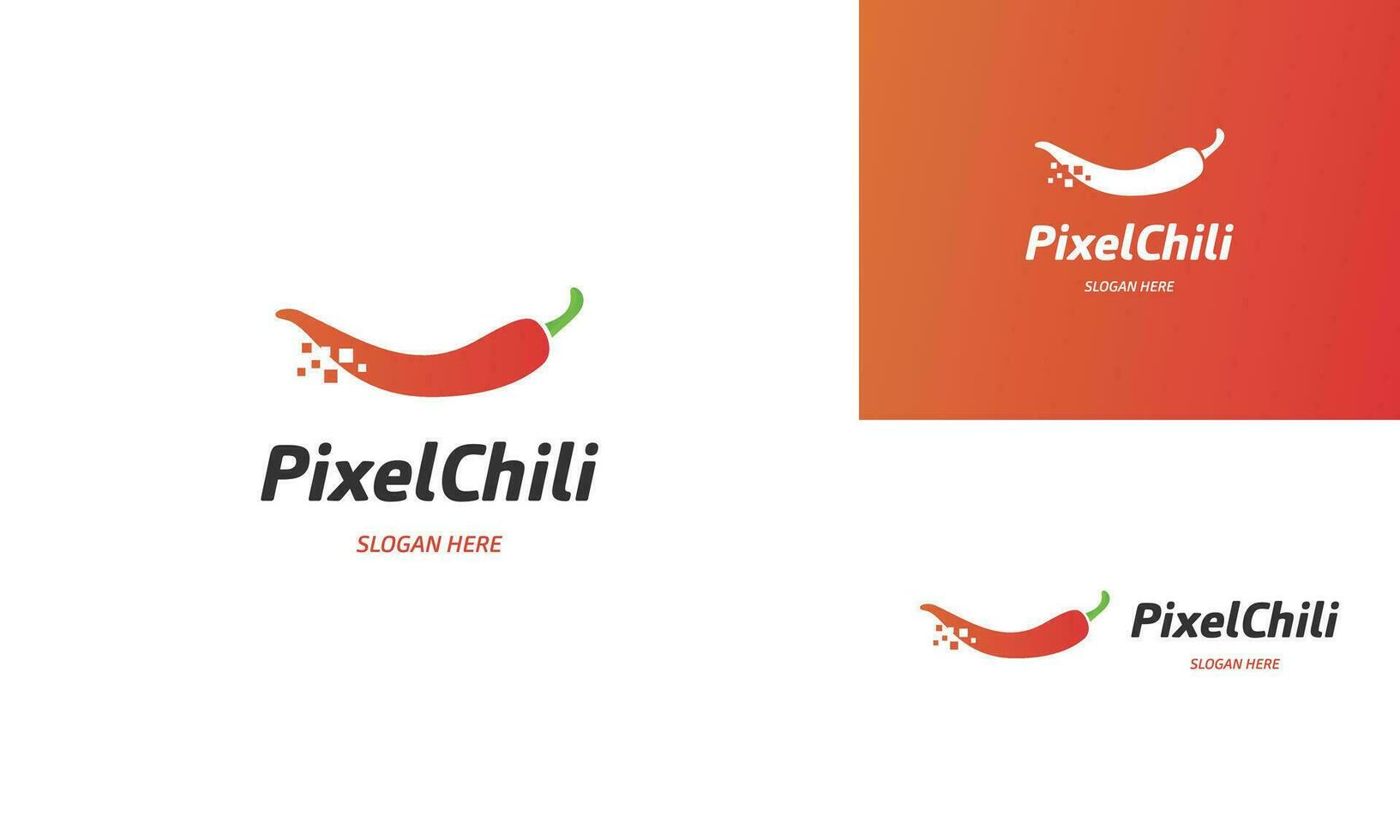 pixel chili logo design icon template vector