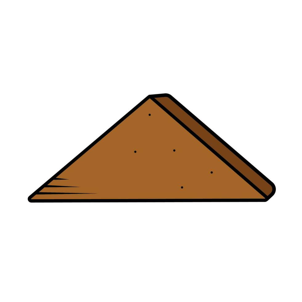 dulce triángulo marrón dulce soja en salsa cocido tofu de colores vector icono aislado en cuadrado blanco antecedentes. sencillo plano minimalista resumido dibujos animados Arte estilo plato comida dibujo.