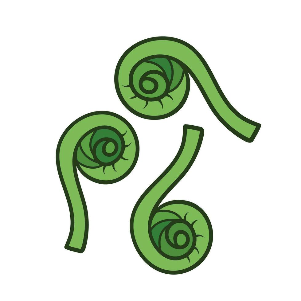Tres violines vegetal vector icono verde de colores ilustración aislado en cuadrado blanco antecedentes. sencillo plano dibujos animados vegetal sano natural comida ingredientes dibujo.