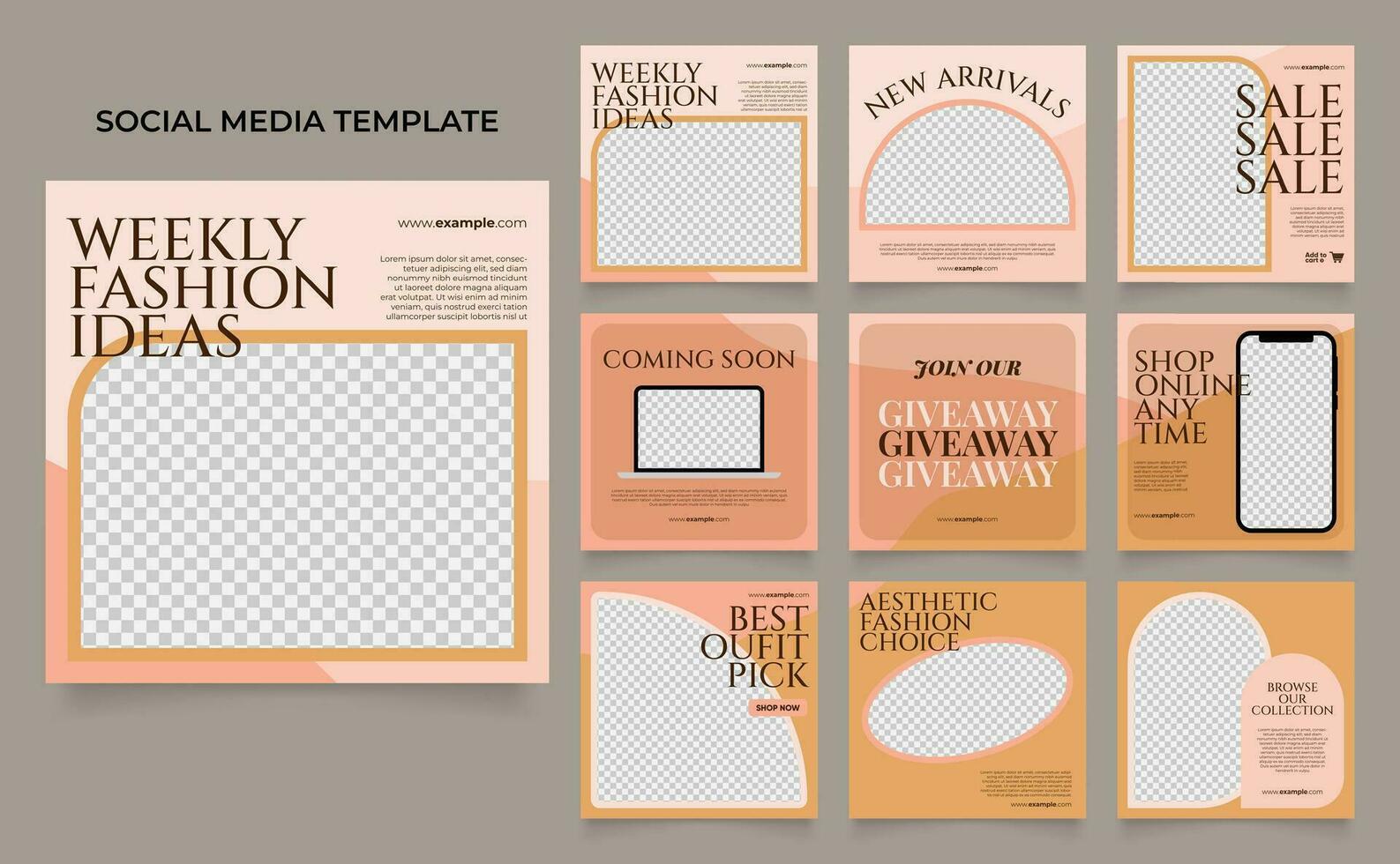 social media template banner fashion sale promotion vector