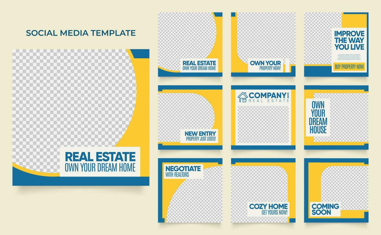 social media template banner house architecture service promotion vector