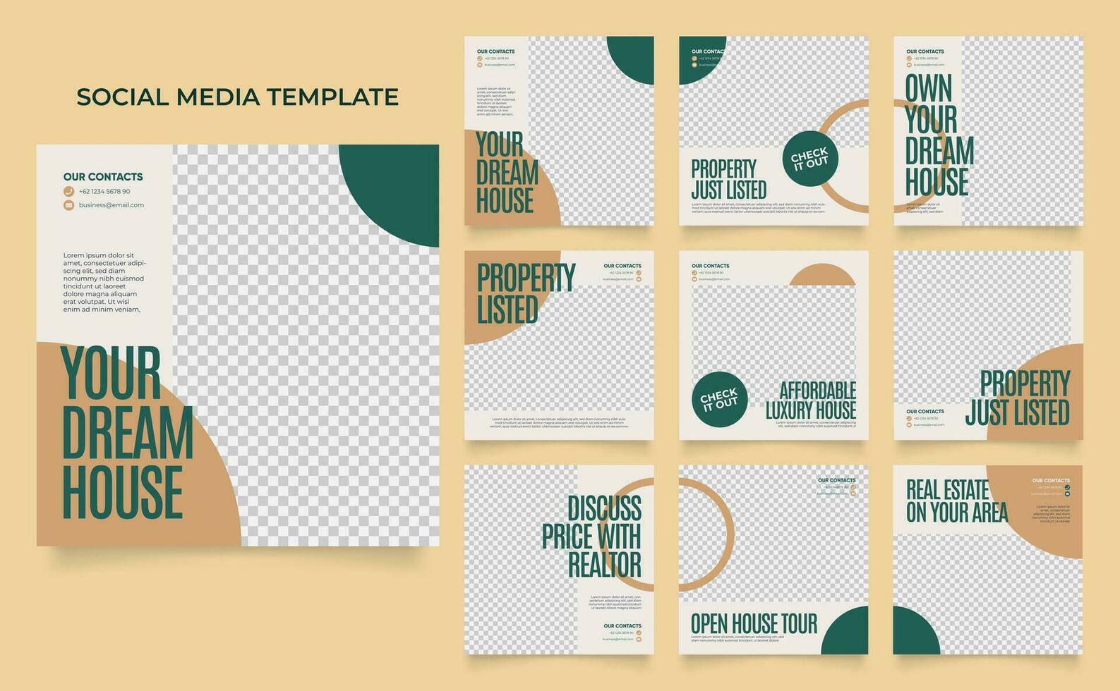 social media template banner house architecture service promotion vector
