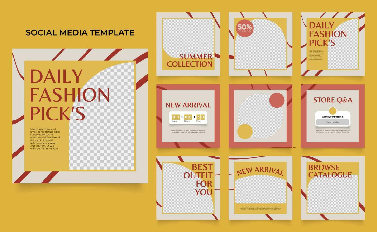 social media template banner fashion sale promotion vector