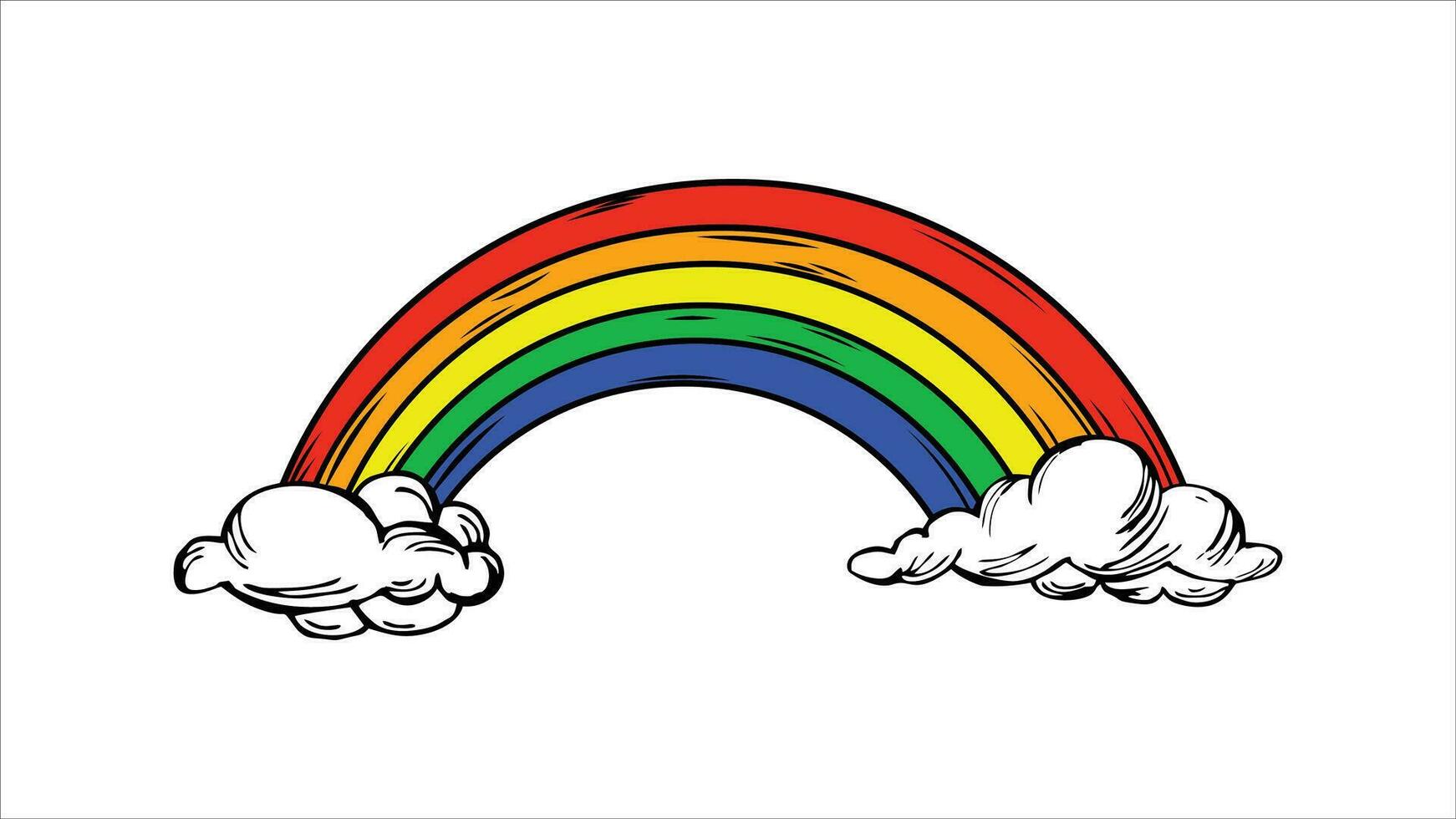Rainbow. Rainbow vector design illustration. Rainbow icon isolated. Rainbow with cloud design conceptual