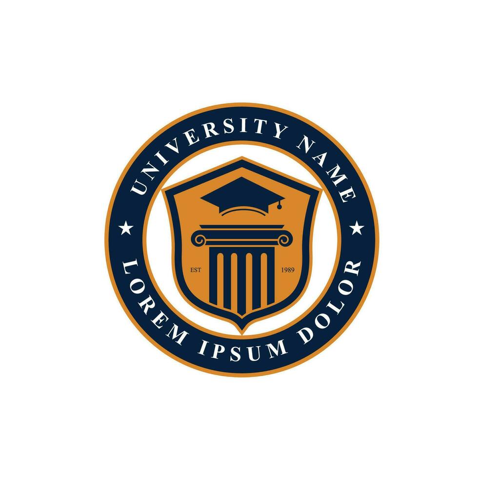 University college school badge logo design vector image. Education badge logo design. University high school emblem