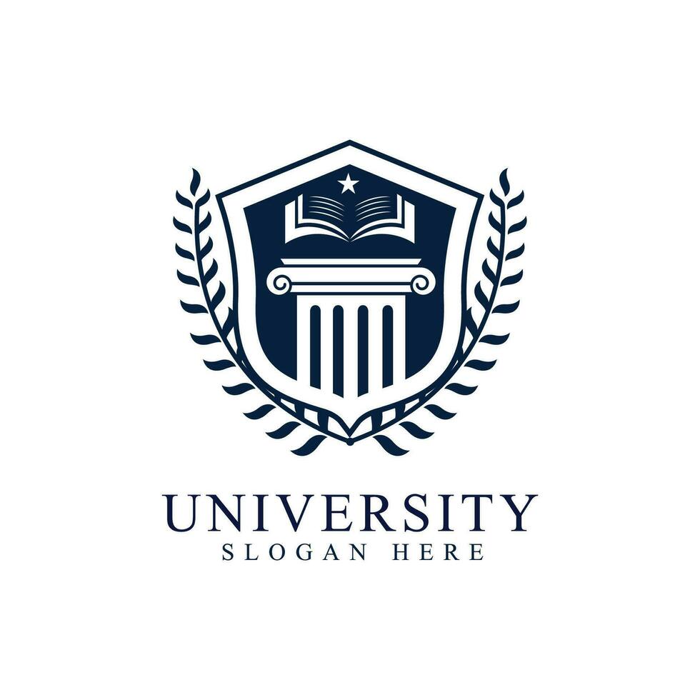 University college school badge logo design vector image. Education badge logo design. University high school emblem