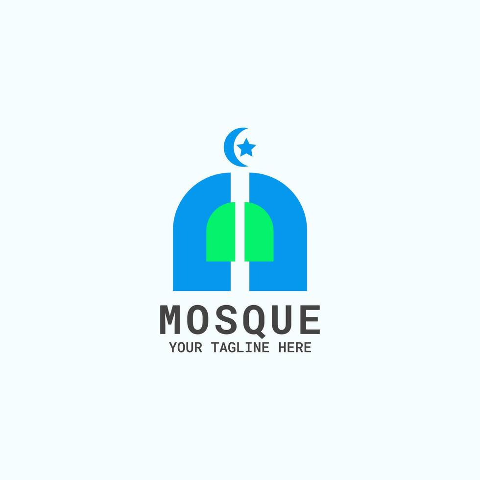 Very simple mosque logo with two parts. vector