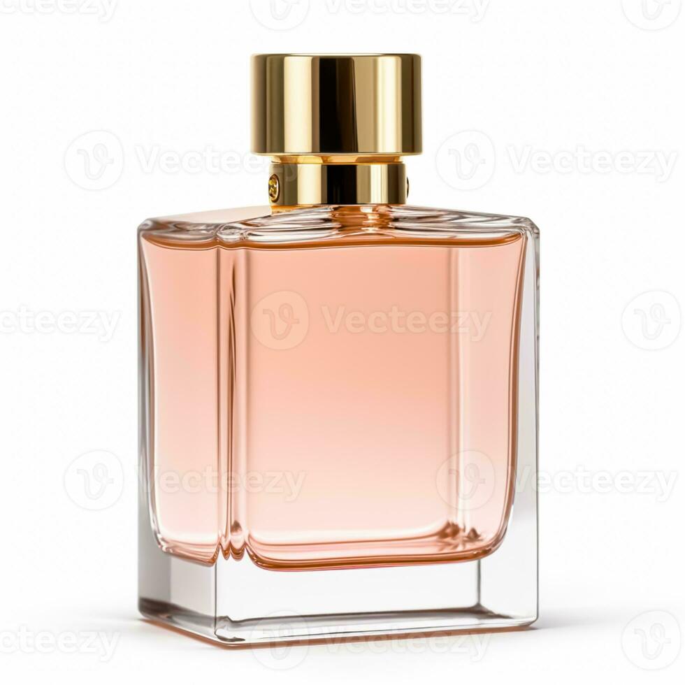 De las mujeres clásico perfume botella aislado en blanco fondo, elegante fragancia y lujo floral aroma, generativo ai foto