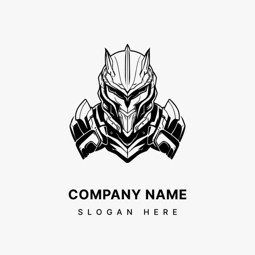 Armored Identity  Unleash the essence of resilience and fortitude in your brand with an impactful logo featuring an intricate armor illustration. vector