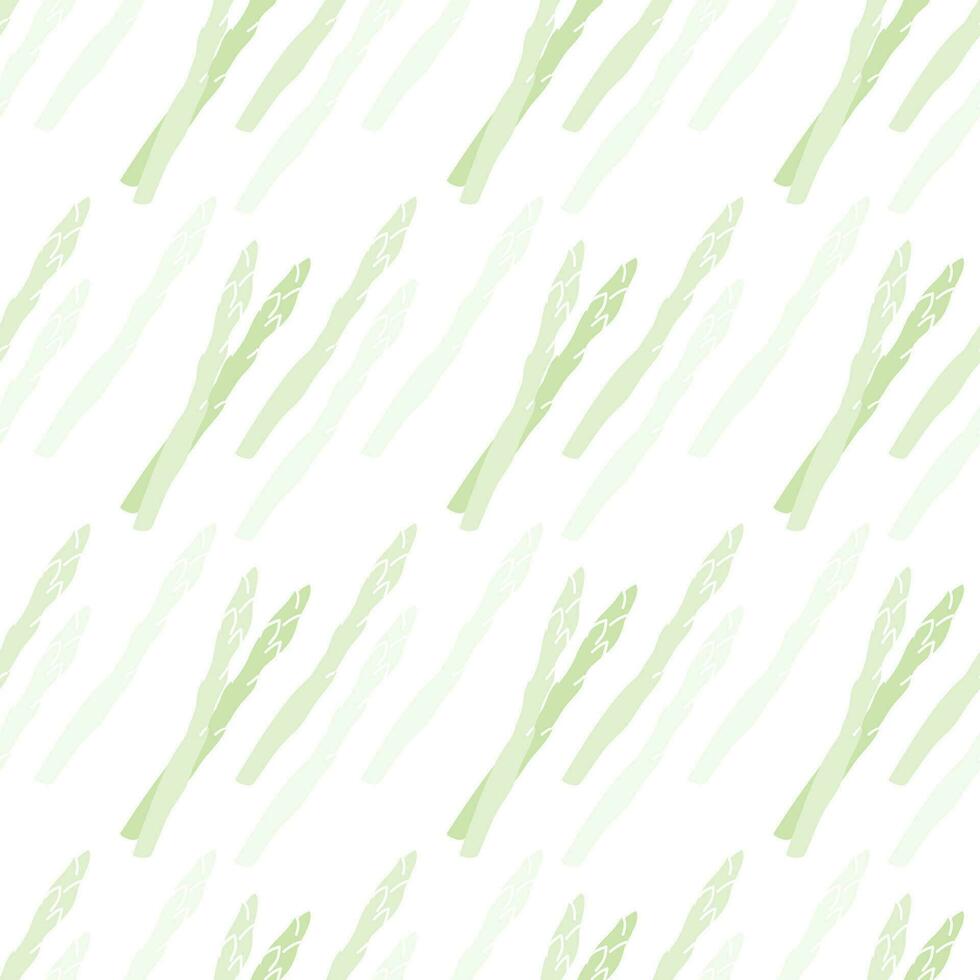 Asparagus seamless pattern on transparent background, flat vector. vector