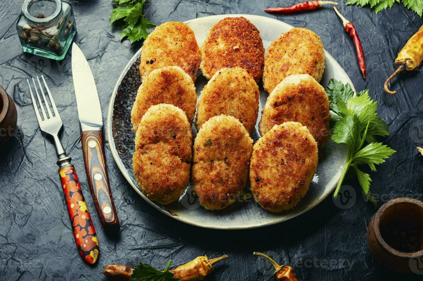 Delicious fish cutlet photo