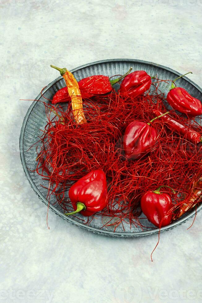 Natural hot pepper spice. photo