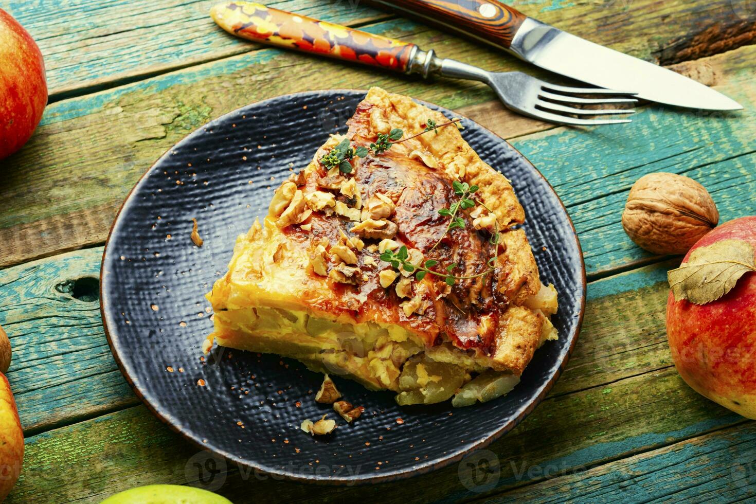 French autumn apple tart. photo