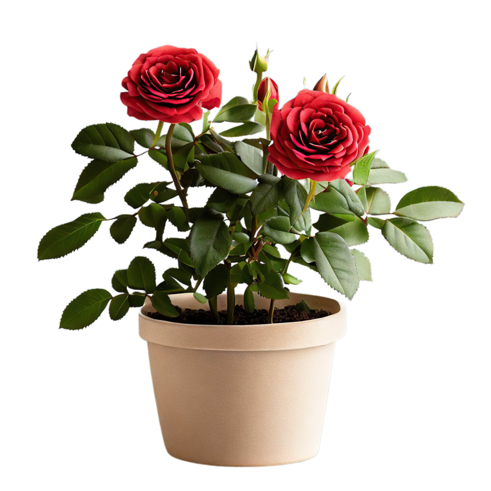 isolated potted plant and flowers for decoration, ai generated png