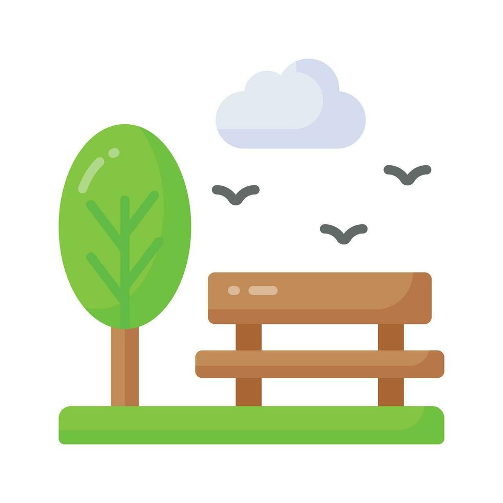 Carefully crafted vector of park bench in modern style, easy to use and download