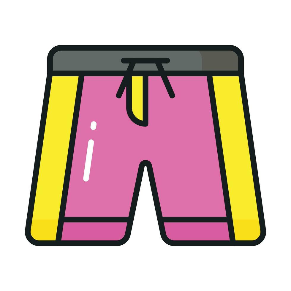 icono de pantalones cortos en estilo moderno, vector de ropa de playa