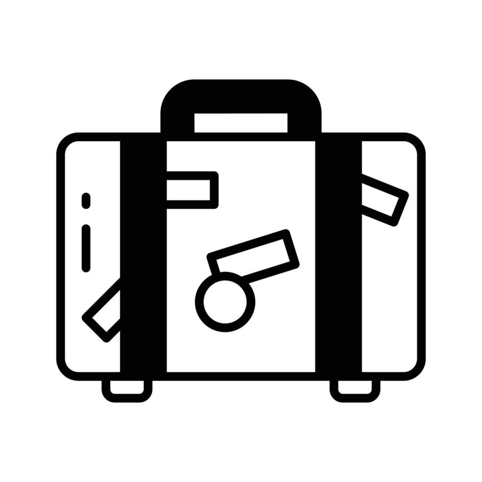 Carefully crafted icon design of luggage bag in trendy style, travel baggage vector design, suitcase icon