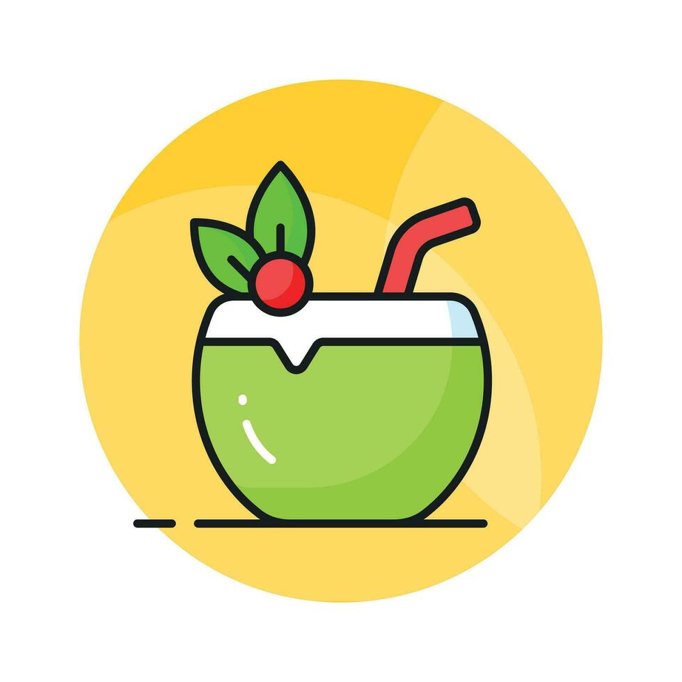 un increíble icono de Coco beber, prima vector de verano bebida fácil a utilizar