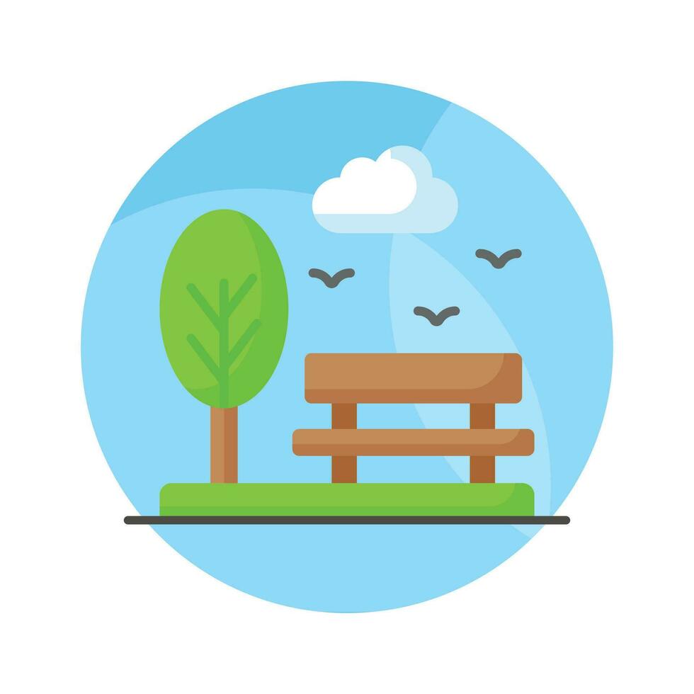 Carefully crafted vector of park bench in modern style, easy to use and download