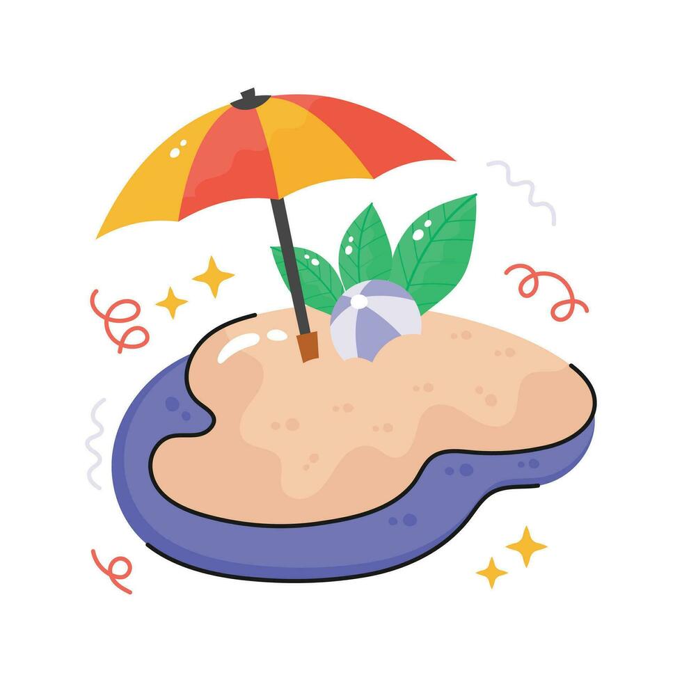 Carefully crafted vector of beach umbrella, icon of beach