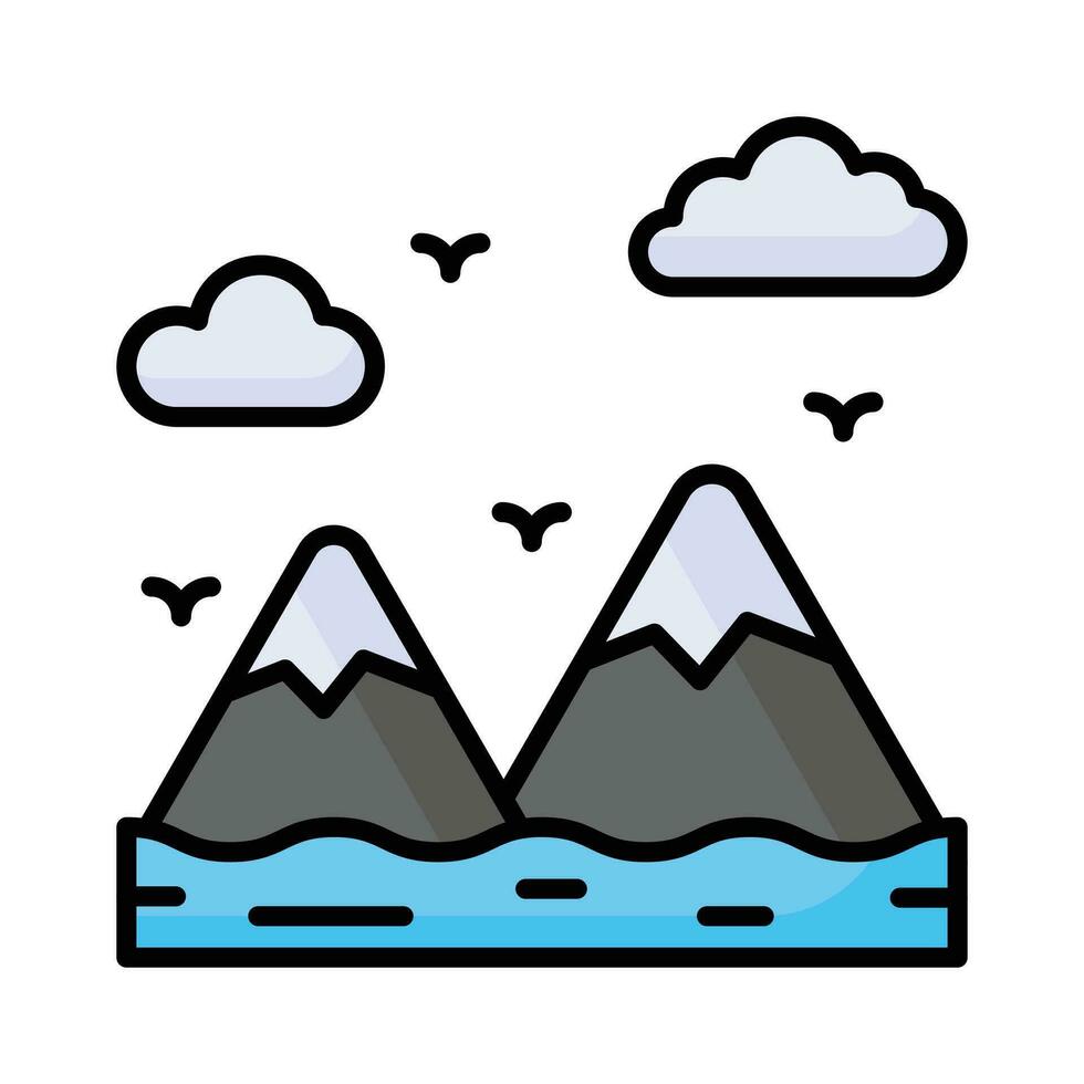 Check this amazing icon of mountains, landscape vector design