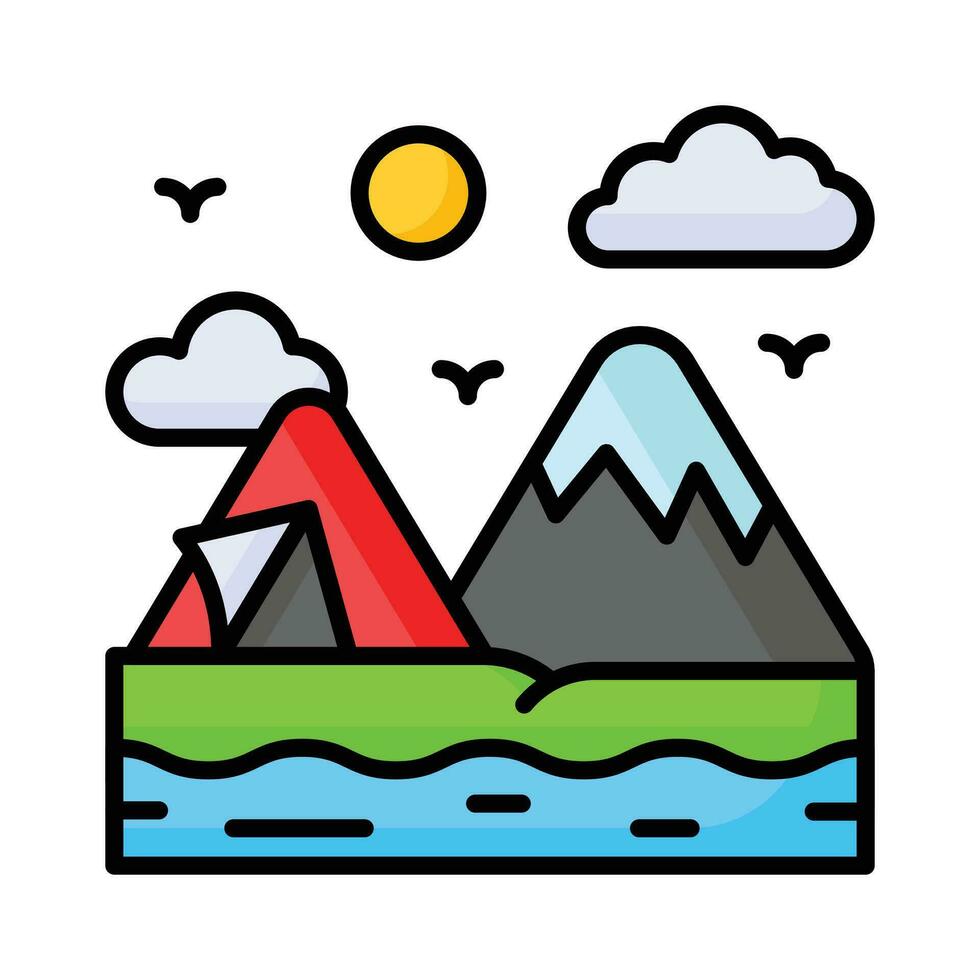 An eye soothing vector design of camping, ready to use icon