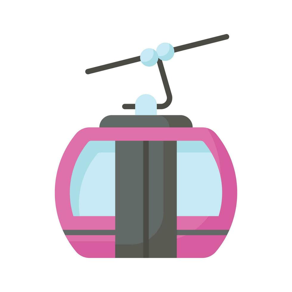 Cable car vector denoting transportation that uses cables to pull tram-like vehicles up and down steep hills or inclines