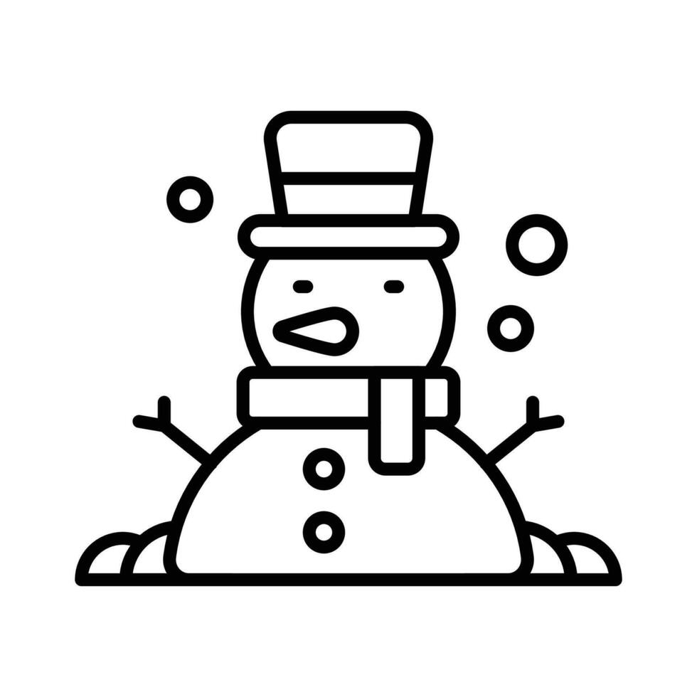 Snowman vector design in trendy style, isolated on white background