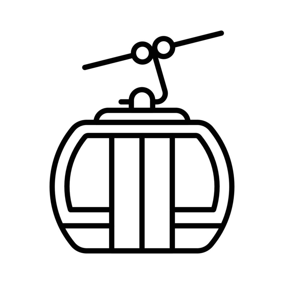 Cable car vector denoting transportation that uses cables to pull tram-like vehicles up and down steep hills or inclines