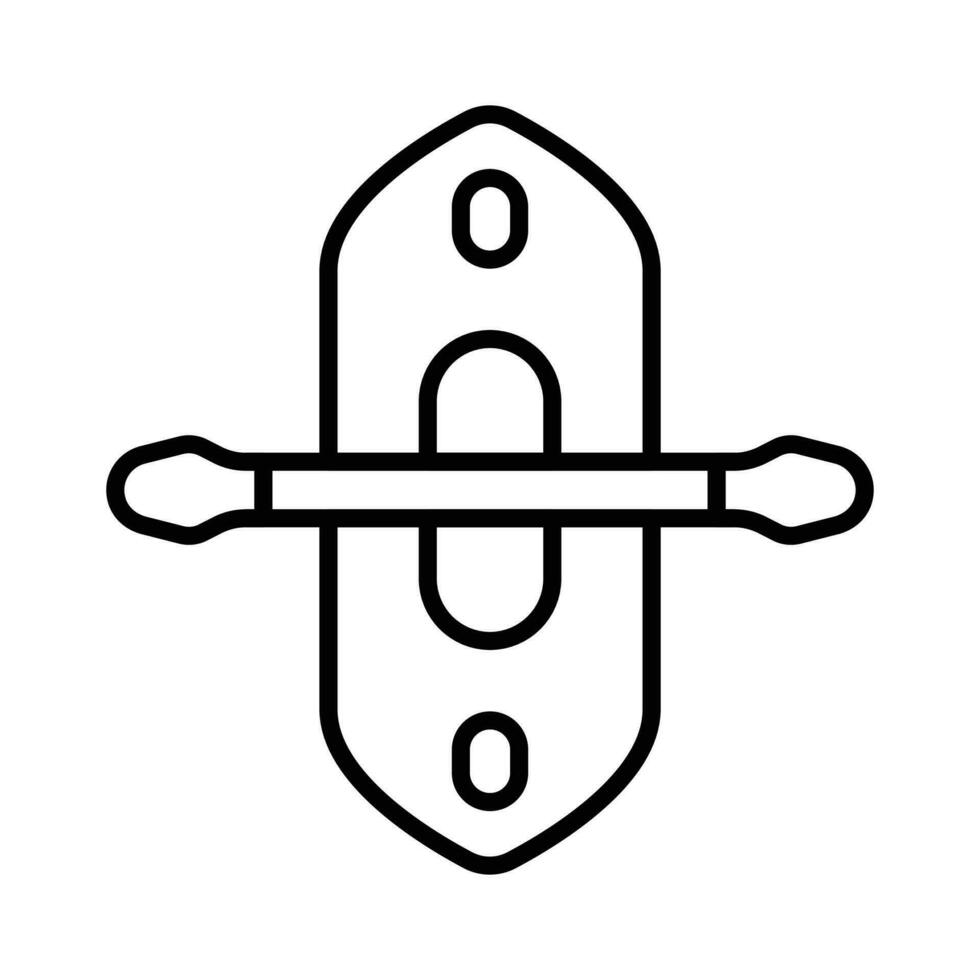 Boat with paddle denoting concept icon of kayak in modern style, ready to use vector