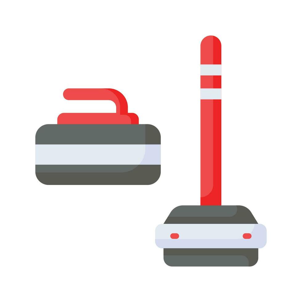 Curling game vector design, isolated on white background