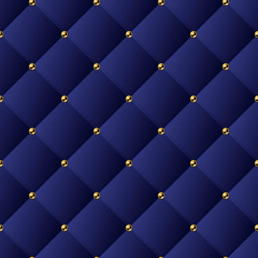 Classic volume seamless pattern with square grid and golden buttons