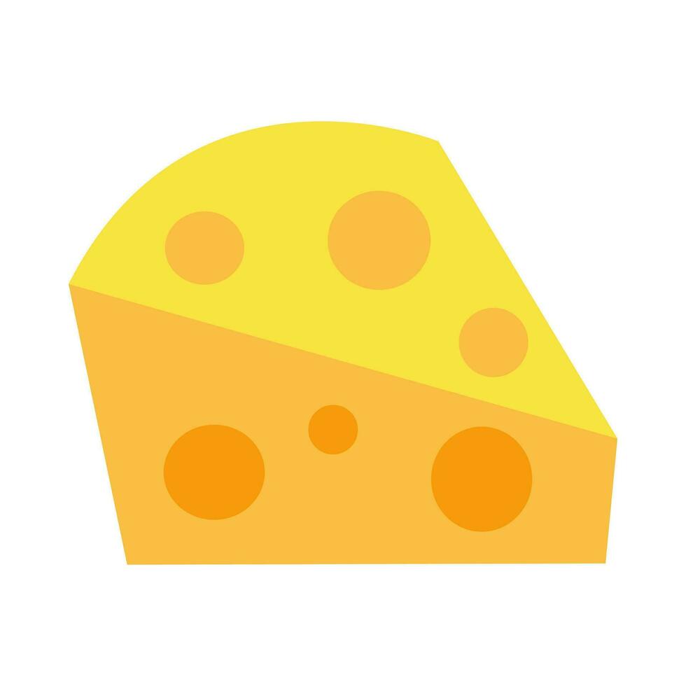 vector piece of cheese. isolated on white background. flat graphic vector