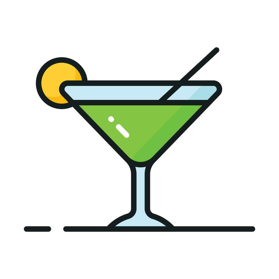 A glass of fresh drink with piece of lemon showing concept icon of summer drink vector