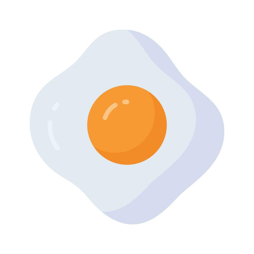 A beautifully designed vector of fried egg in trendy style, ready to use icon