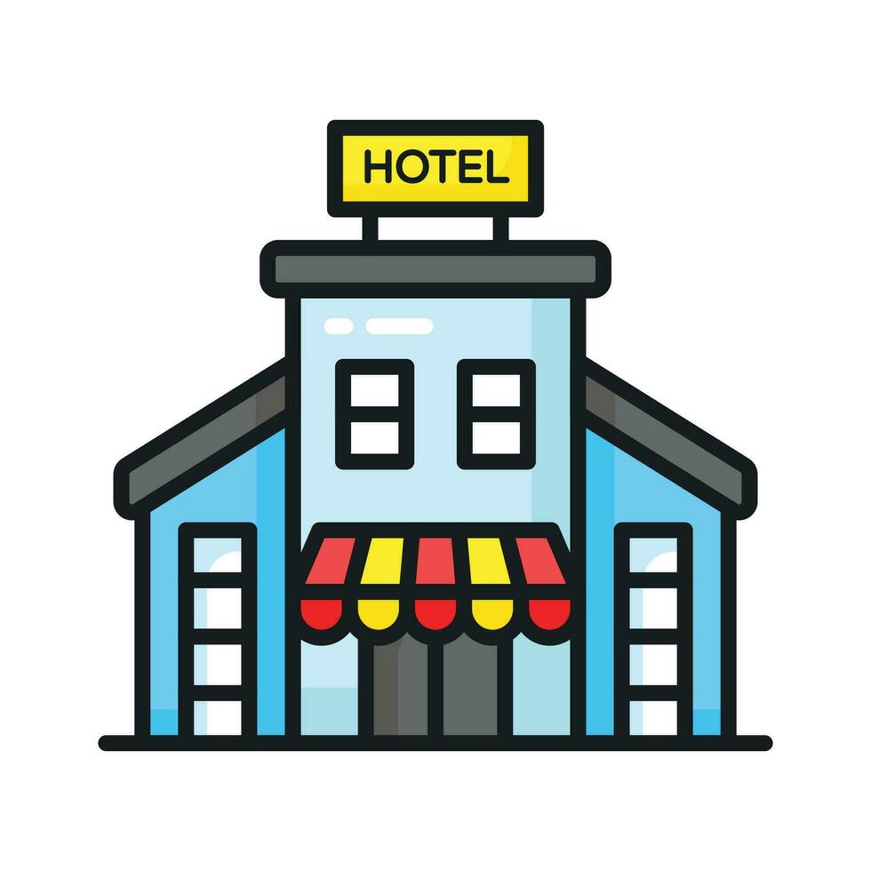 Beautifully designed icon of hotel, modern style vector of hotel building customizable and easy to use