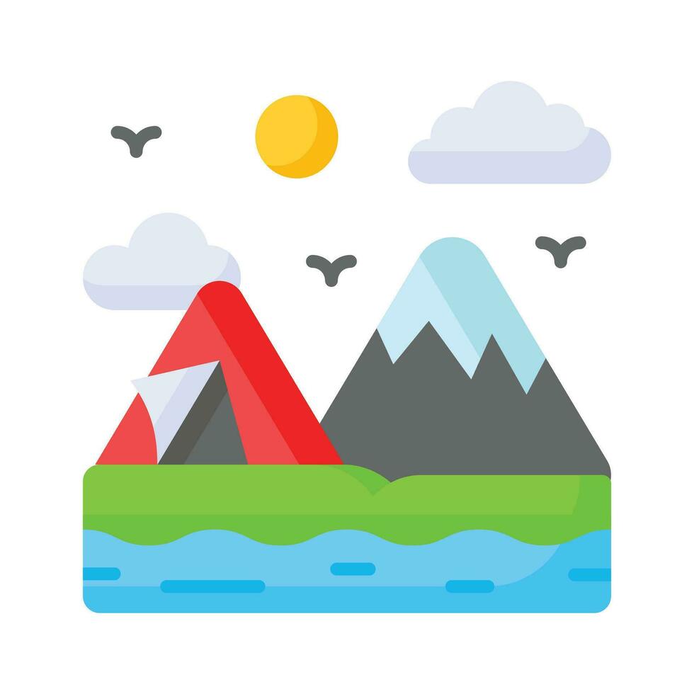 An eye soothing vector design of camping, ready to use icon