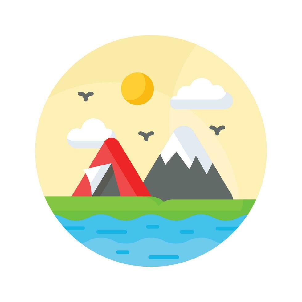 An eye soothing vector design of camping, ready to use icon