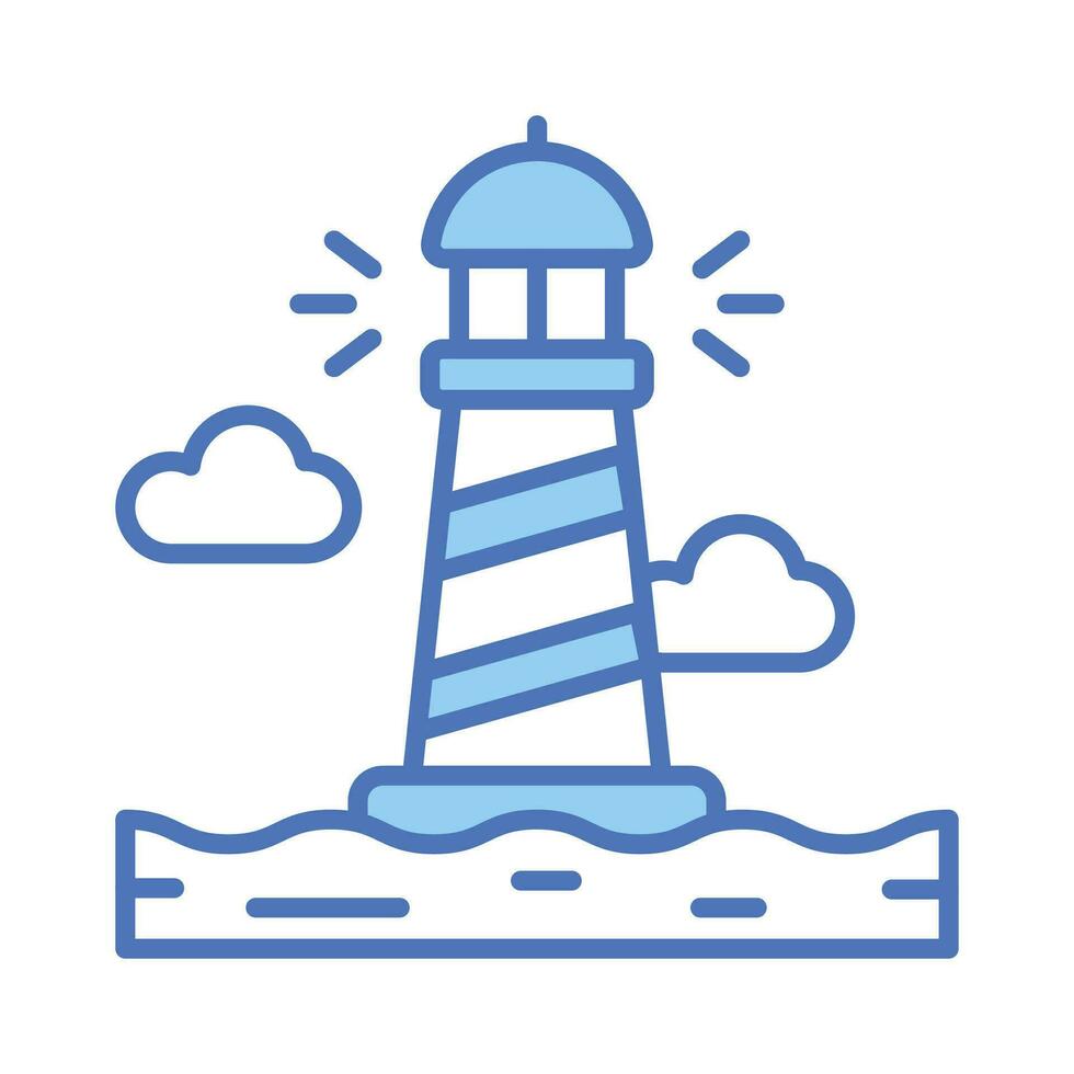 A tower containing a beacon light to warn or guide ships at sea, well designed icon of lighthouse vector