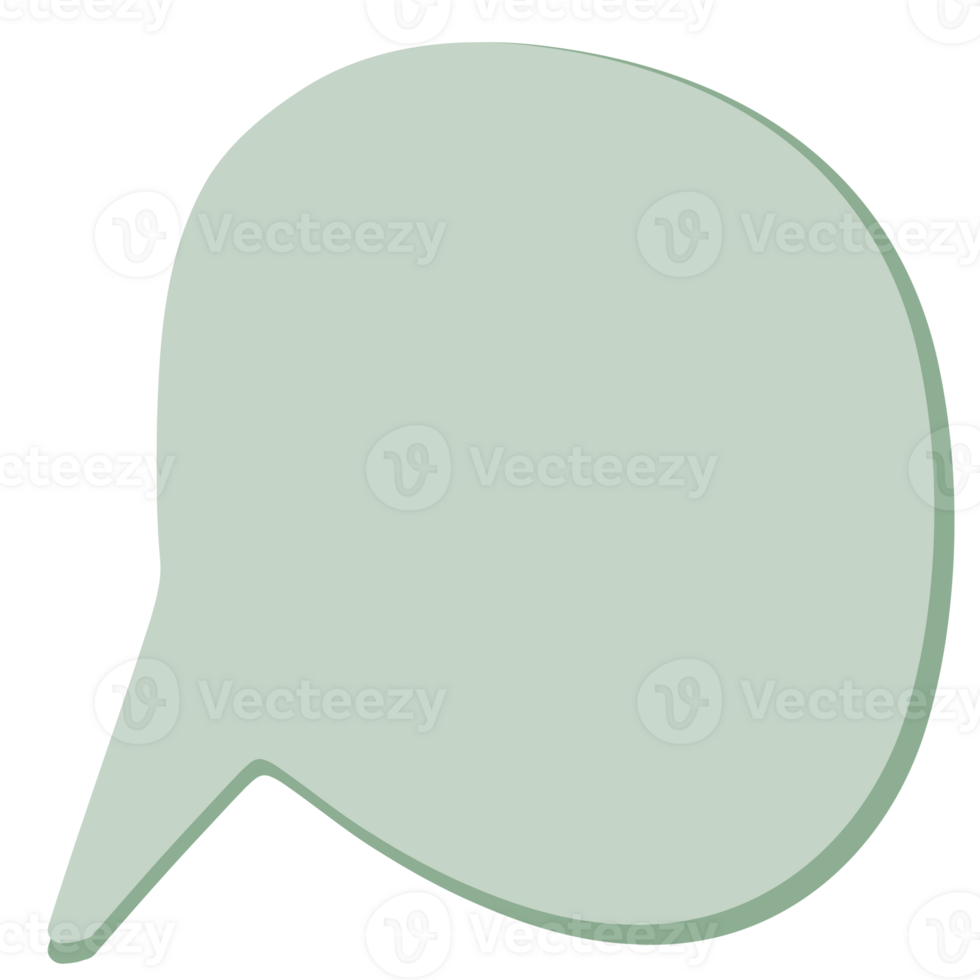 Green speech bubble isolated on transparent background for usage as an illustration, texts, articles and comics concept png