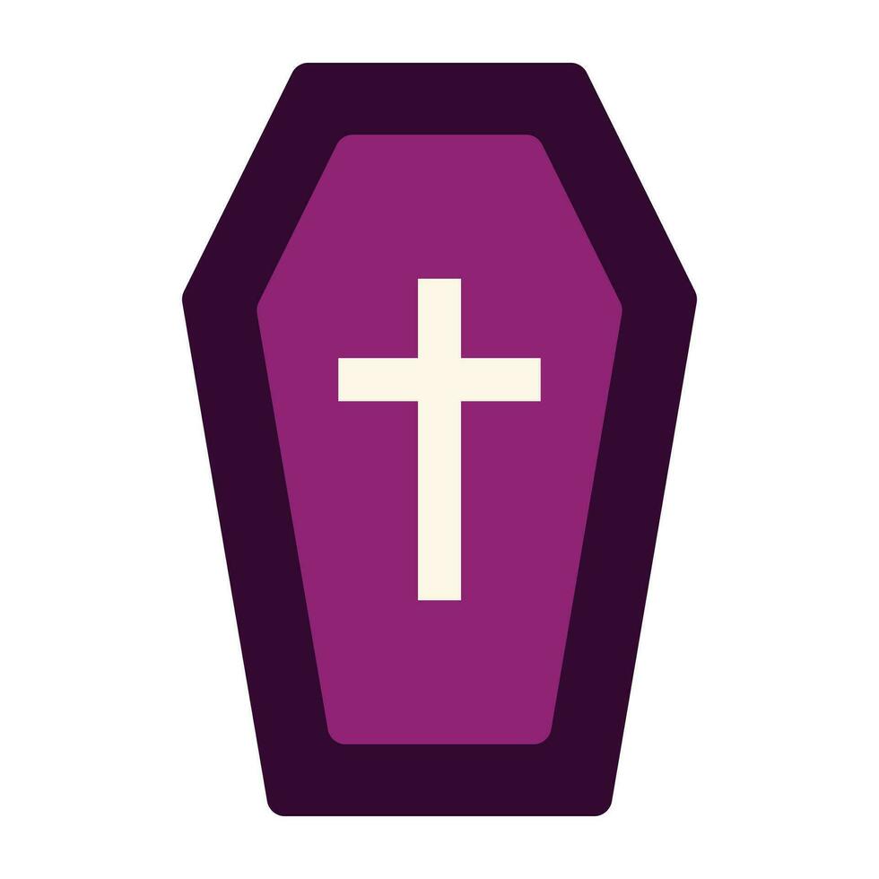 Halloween coffin icon. vector